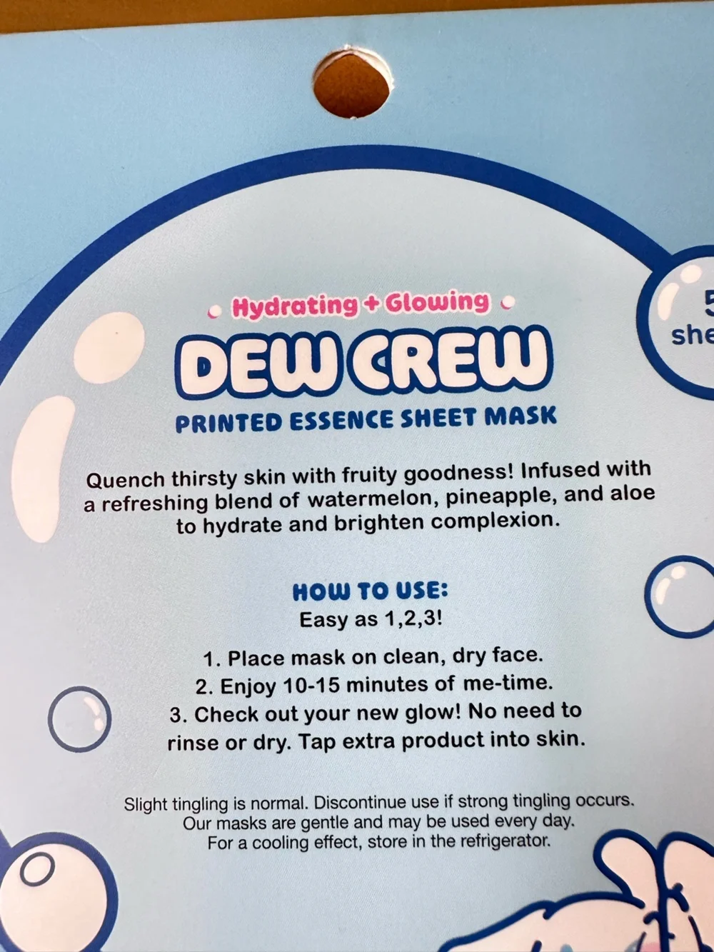 The Crème Shop x Hello Kitty Sheet Masks: Dew, Glow & Smooth Crew 15 masks total